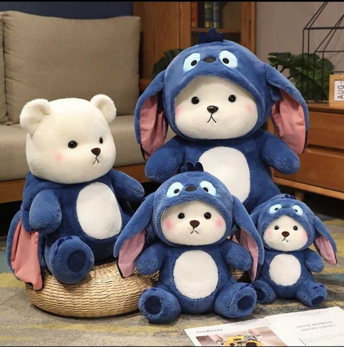 Ведмедик стіч у костюмі 55см, М'яка іграшка стіч ведмедик