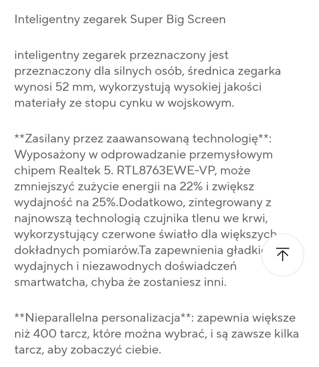 Smart Watch 1,85 cali.