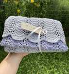 Elegancki, lekki, ażurowy letni szal na drutach - HANDMADE, rękodzieło