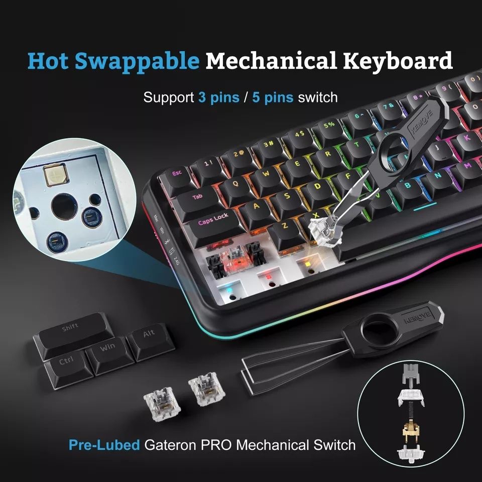 Kemove K68 RGB Bluetooth Механическая Клавиатура