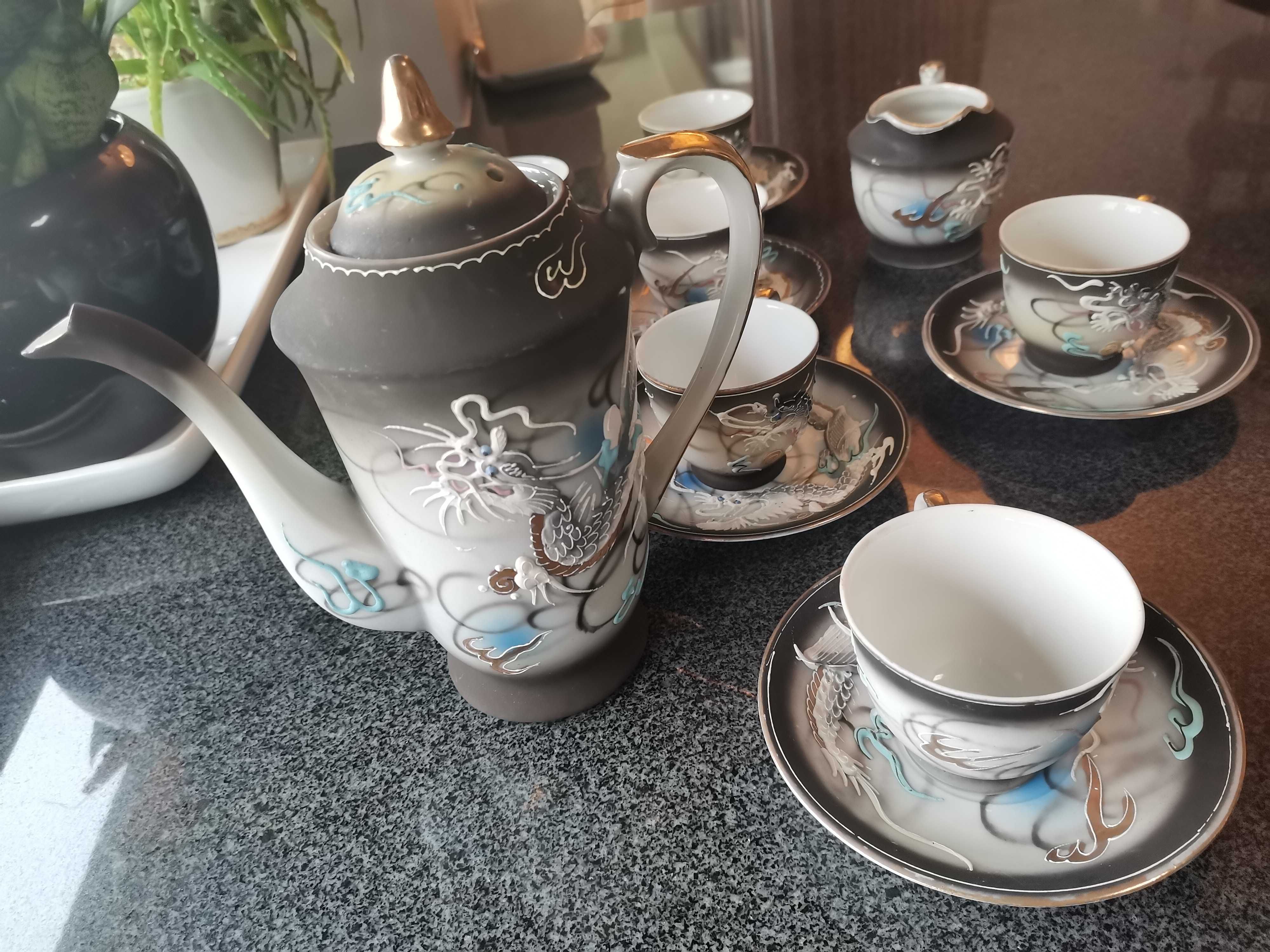 Serwis kawowy / herbaciany japońska porcelana ręcznie malowana