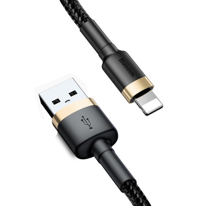 Baseus Cafule Kabel USB Lightning - QC 1.5A 2M Czarno-Złoty