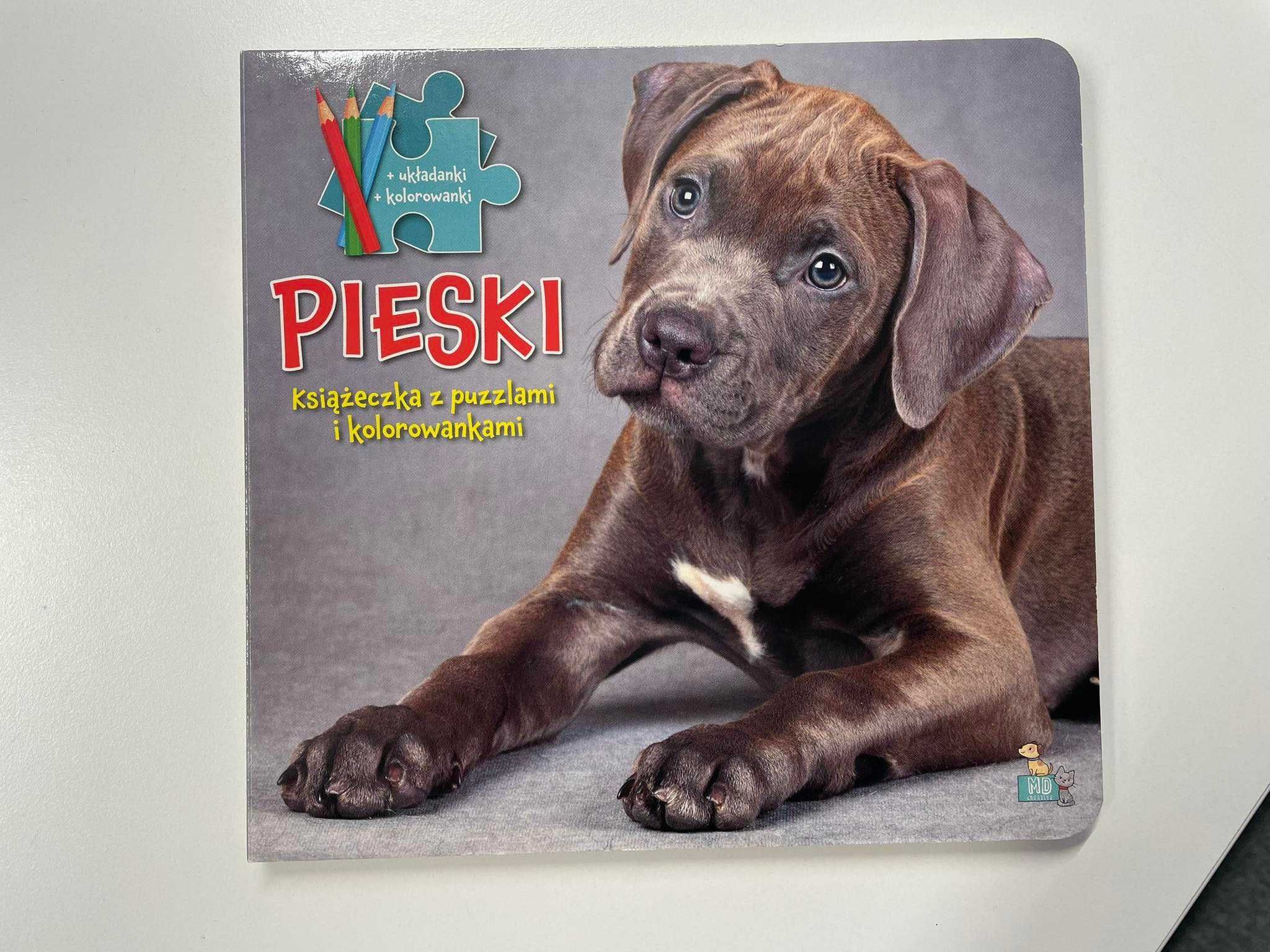 książka, puzzle Pieski. Książeczka z puzzlami i kolorowankami