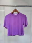 Fioletowa koszulka bluzka crop top oversize