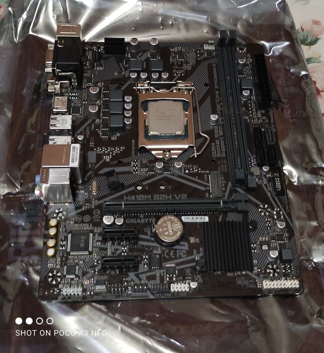 Материнська плата Gigabyte ga h410n-s2h v2 s1200 + CPU core i3-10100f