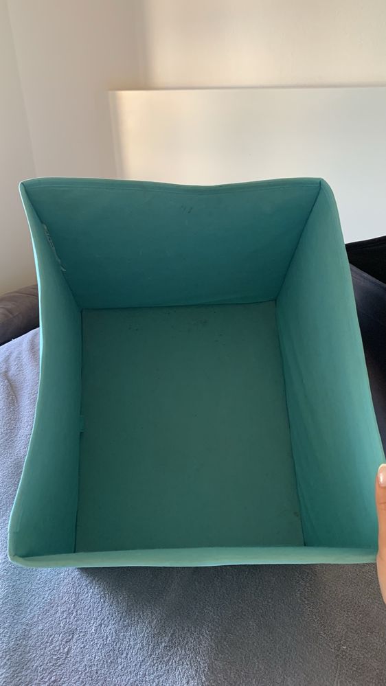 Caixas arrumaçã tecido ikea preto e azul