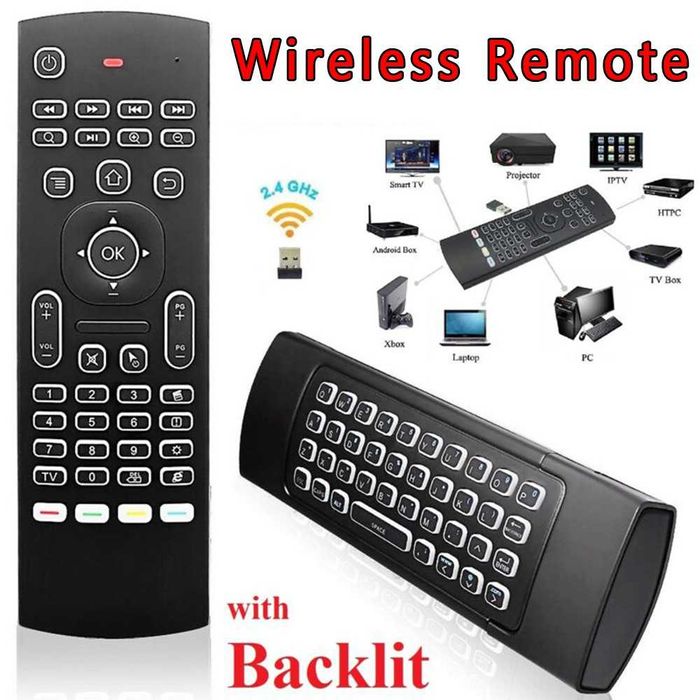 Comando Universal USB _ Air Mouse _ Teclado QWERTY _ Luz _ MX3