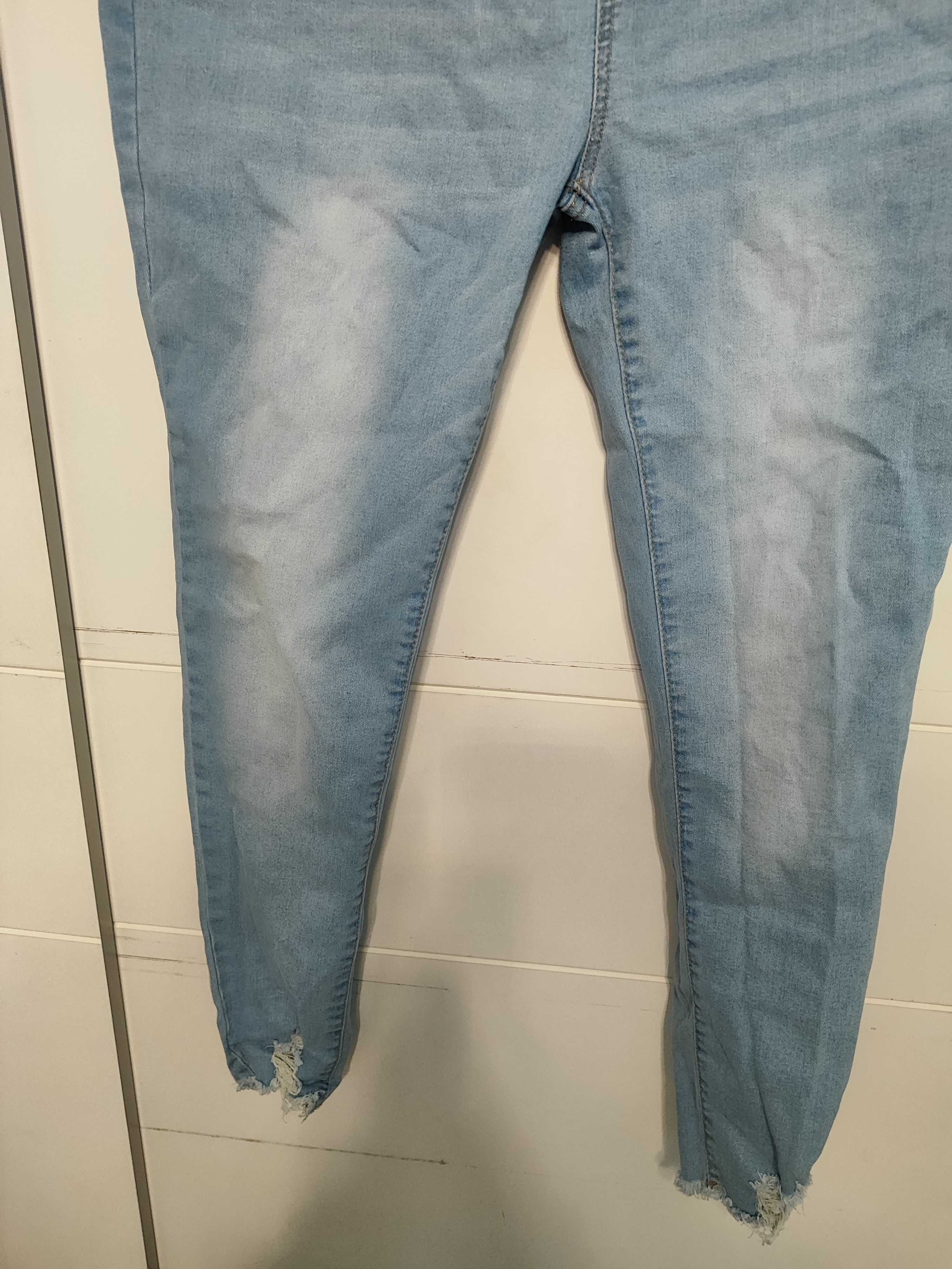 Shein spodnie jeansowe rurki ciążowe 44