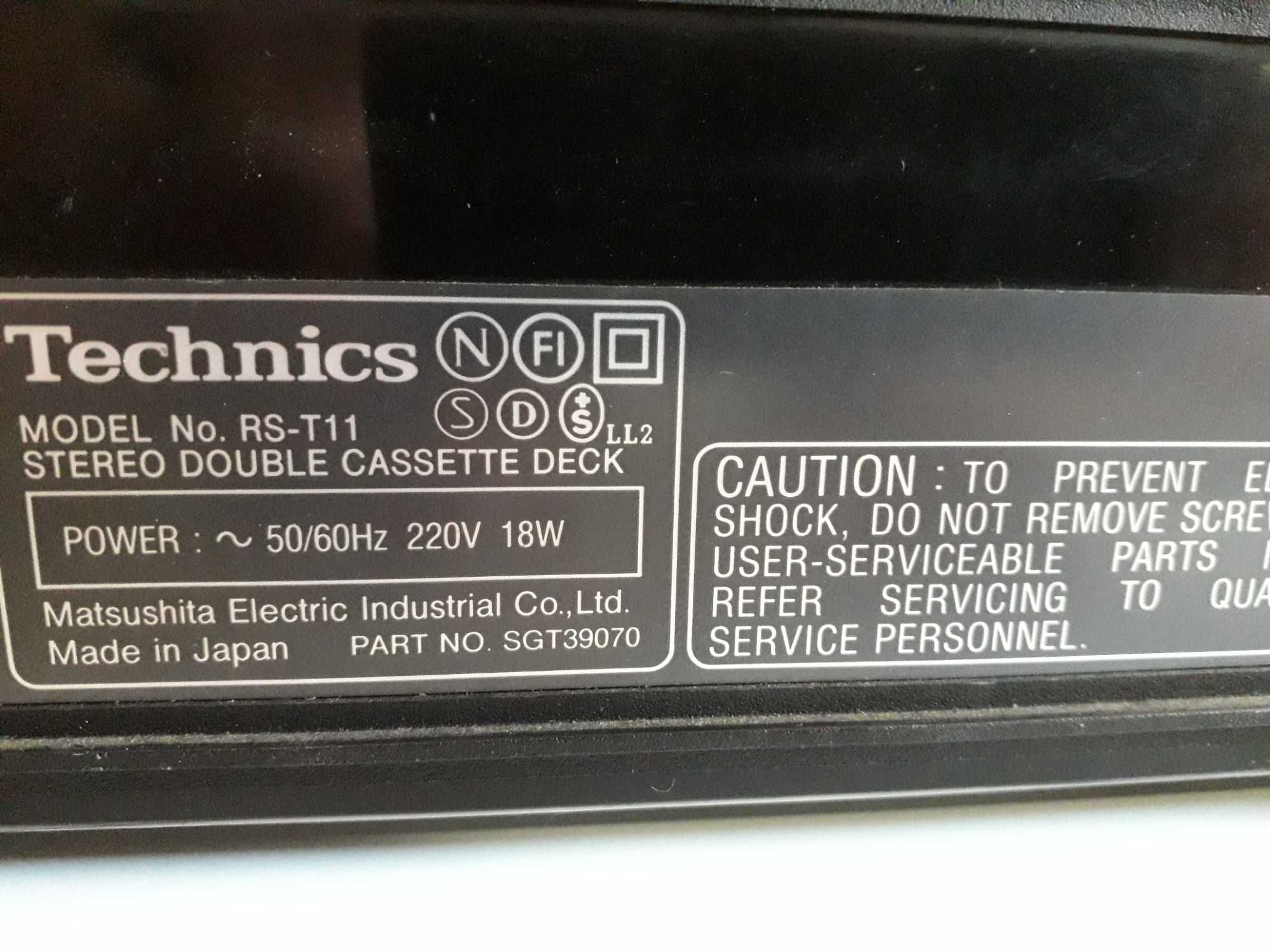 TECHNICS  Duplo Deck Cassete década de 80ª mod. RS-T 11 feito no Japão