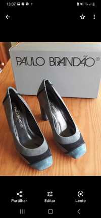 Sapatos de Sra. NOVOS em camurça do estilista Paulo Brandão