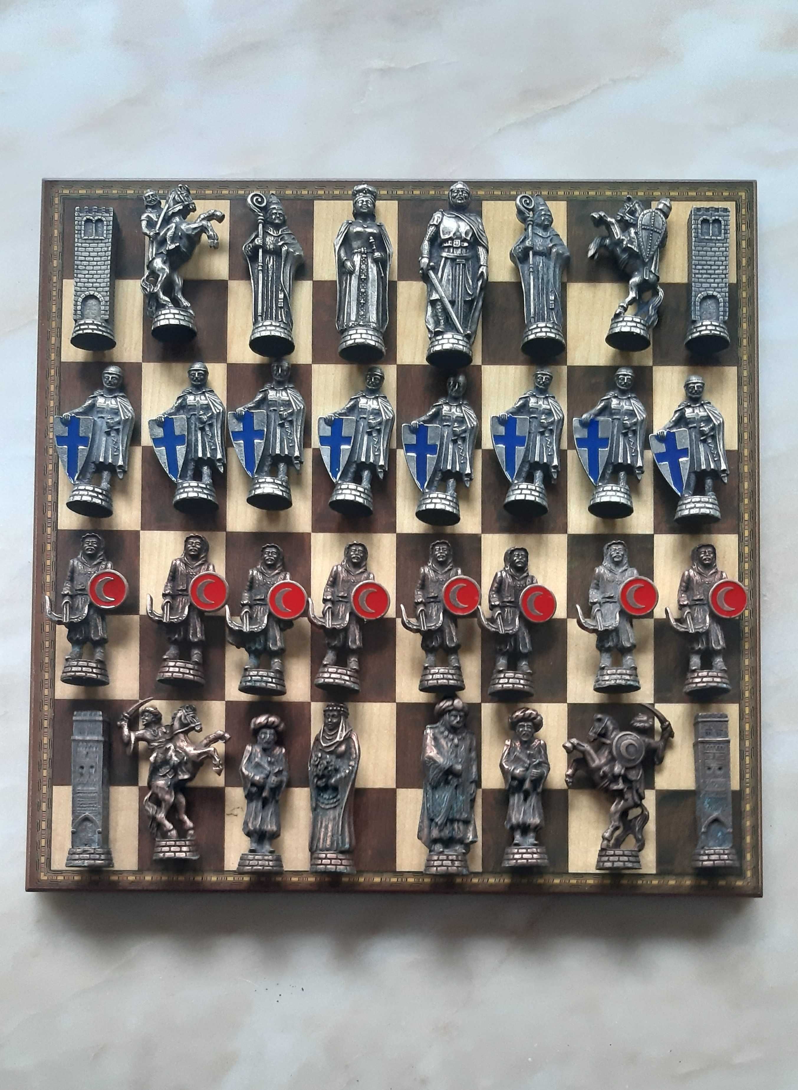 Jogo de xadrez temático medieval - Vintage