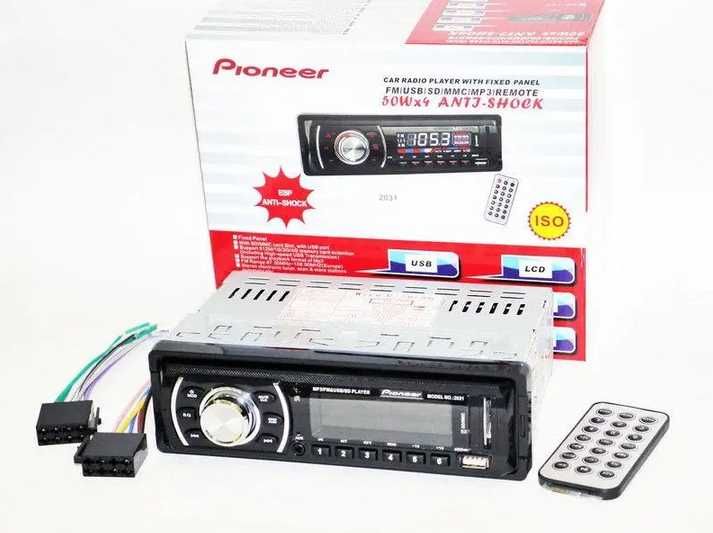 Автомагнітола Pioneer 2031 1DIN 4х50W FM/USB/SD/MMC/MP3/AUX з пультом