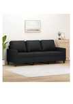 Sofa 3-osobowa czarna 180 cm nowoczesna kanapa sztuczna skóra do salon