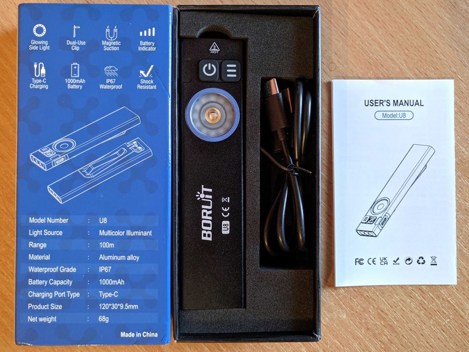 BORUiT U8 портативний ліхтарик EDC Гарантія