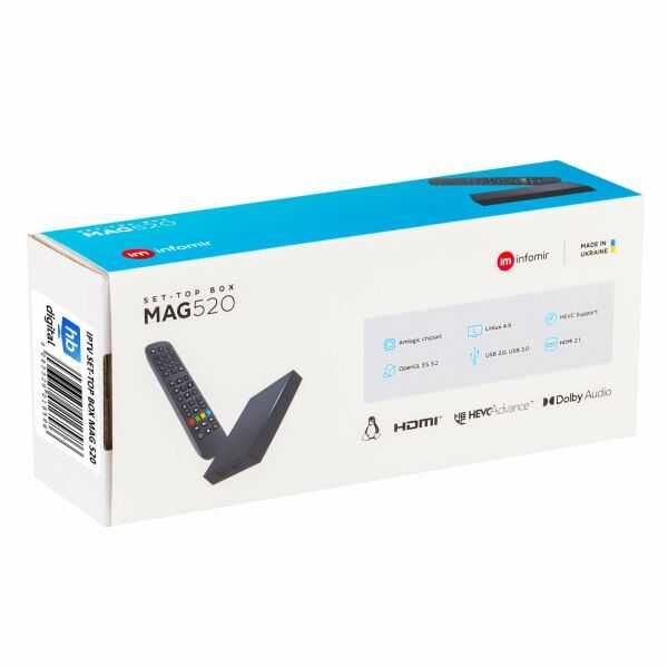 MAG 520 - Box IPTV - Linux 4K - NOVA