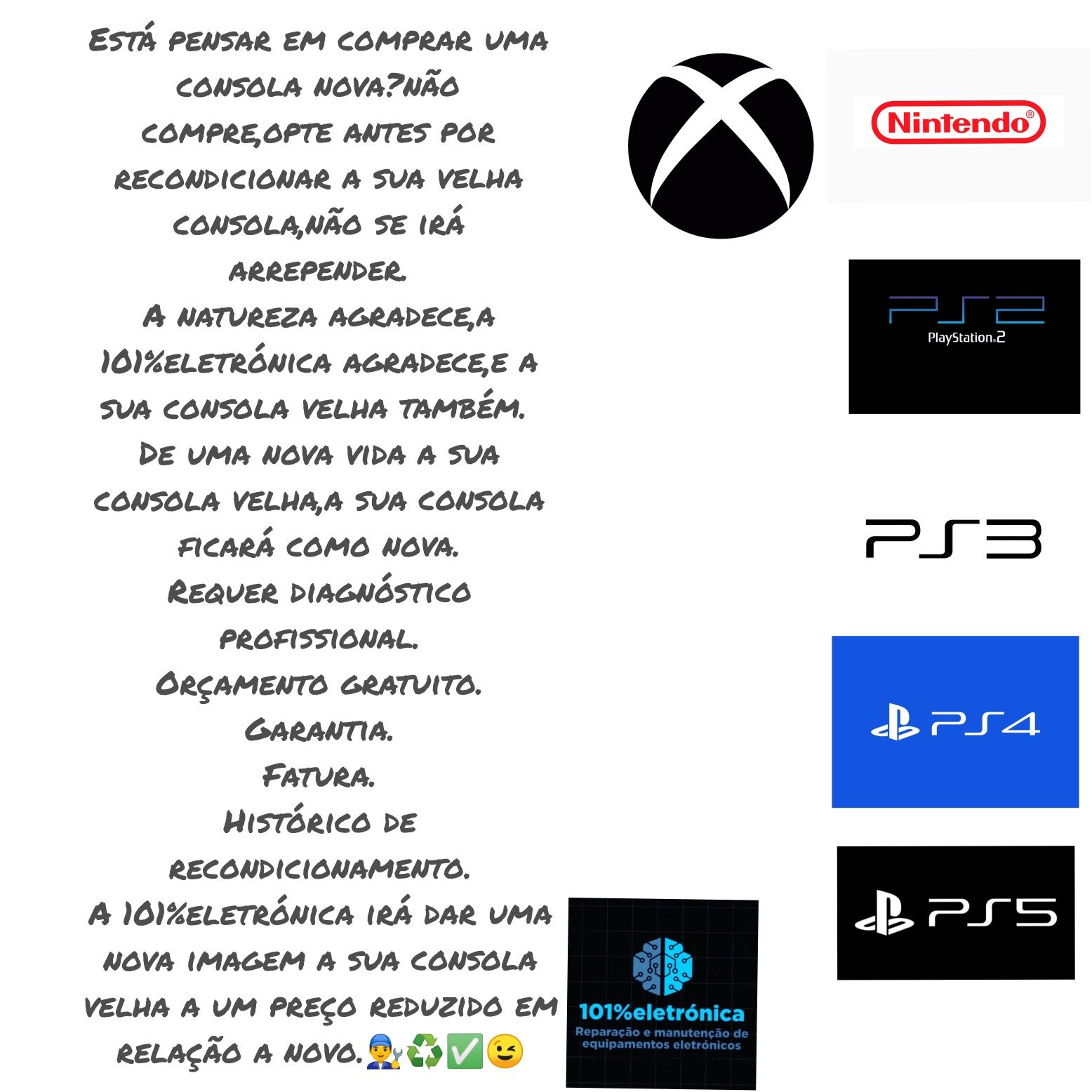 Reparação de consolas de jogos,computadores