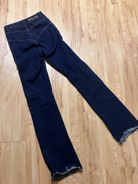 Джинси кльош в темно-синьому кольорі