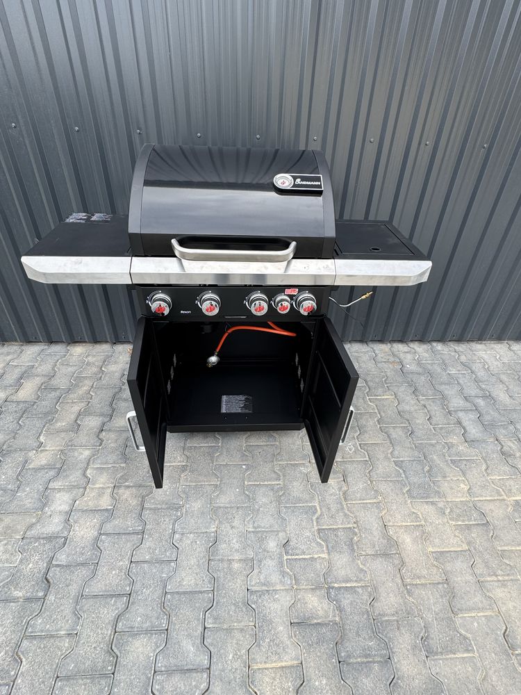 Grill Gazowy LANDMANN Rexon PTS 4.1, czarno-srebrny