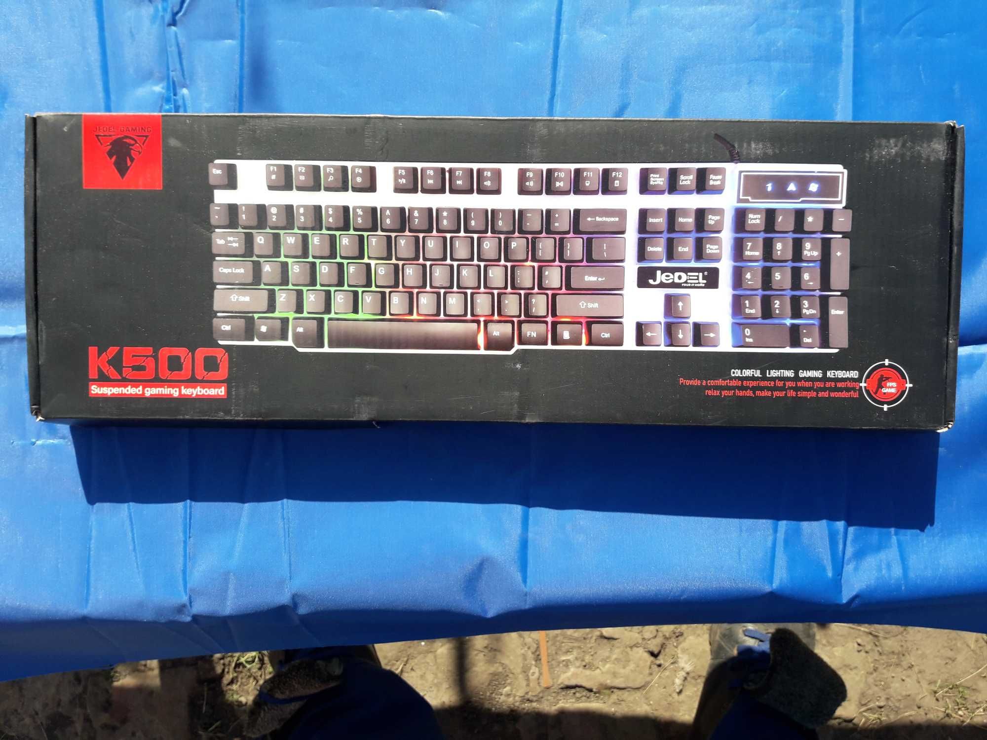Клавиатура с подсветкой USB JEDEL K500, длина кабеля 170см