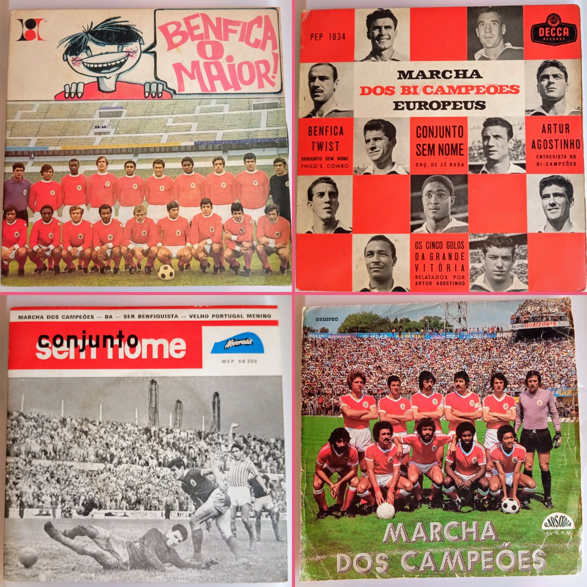Discos de vinil 7 Benfica.Leia descrição.