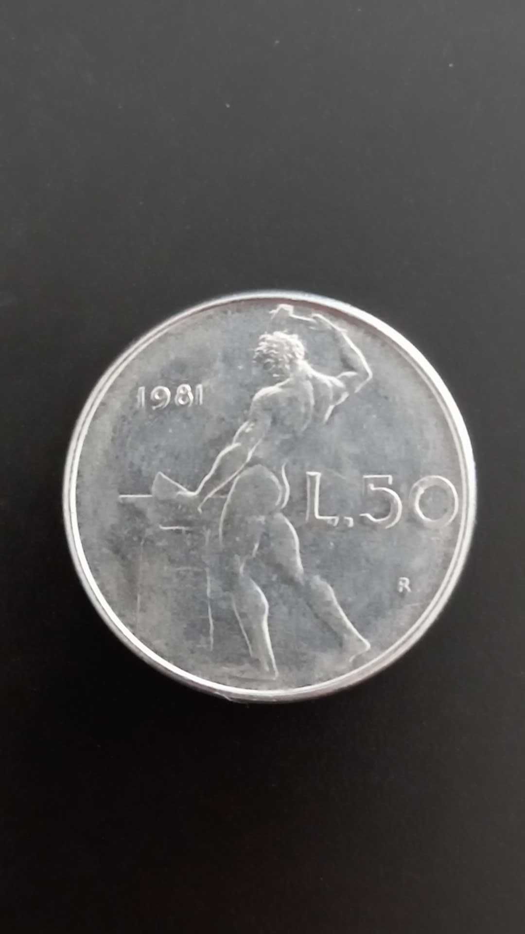 Włoska moneta 50 lire 1981