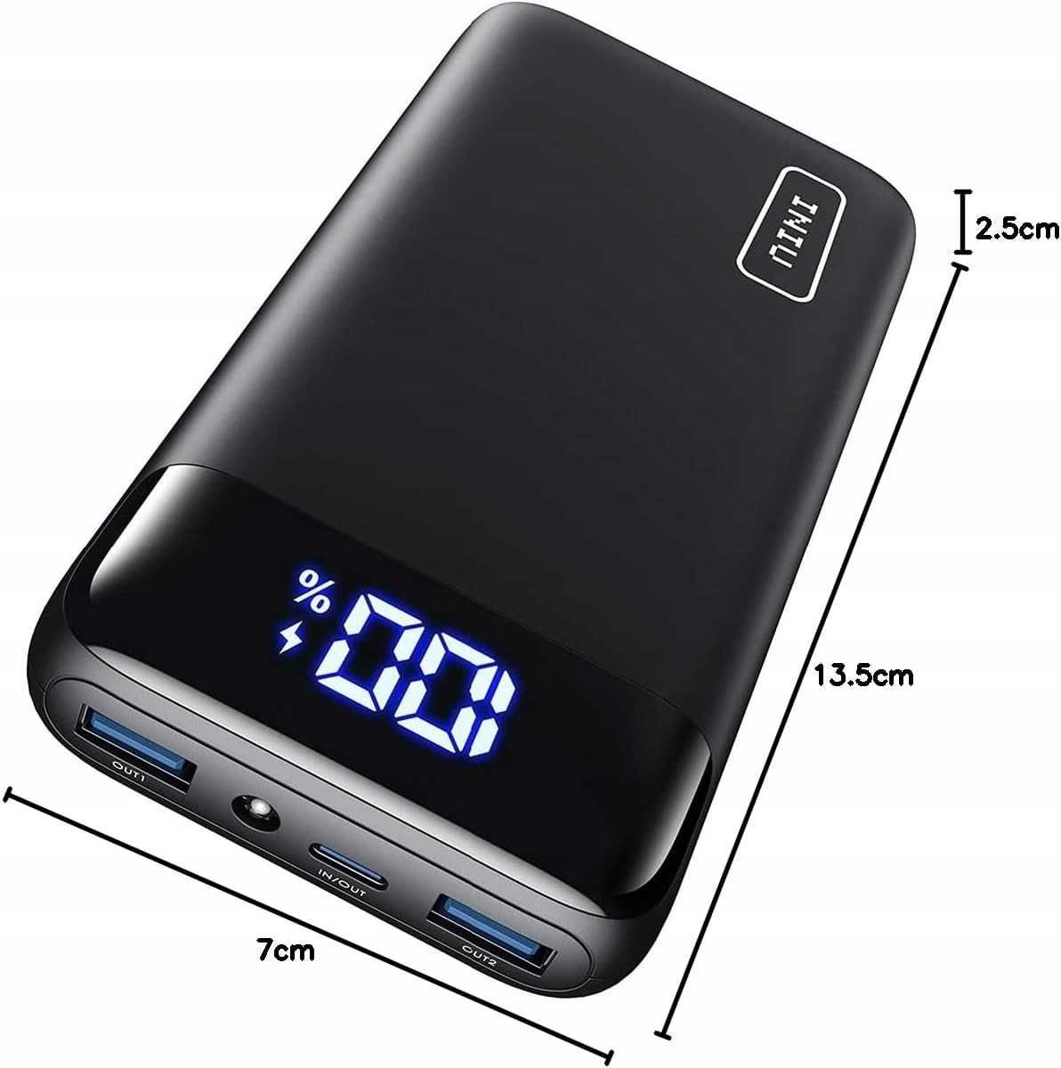 Iniu BI-B5 Powerbank 2xUSB 20000mAh latarka 22,5W PD3.0 QC4.0