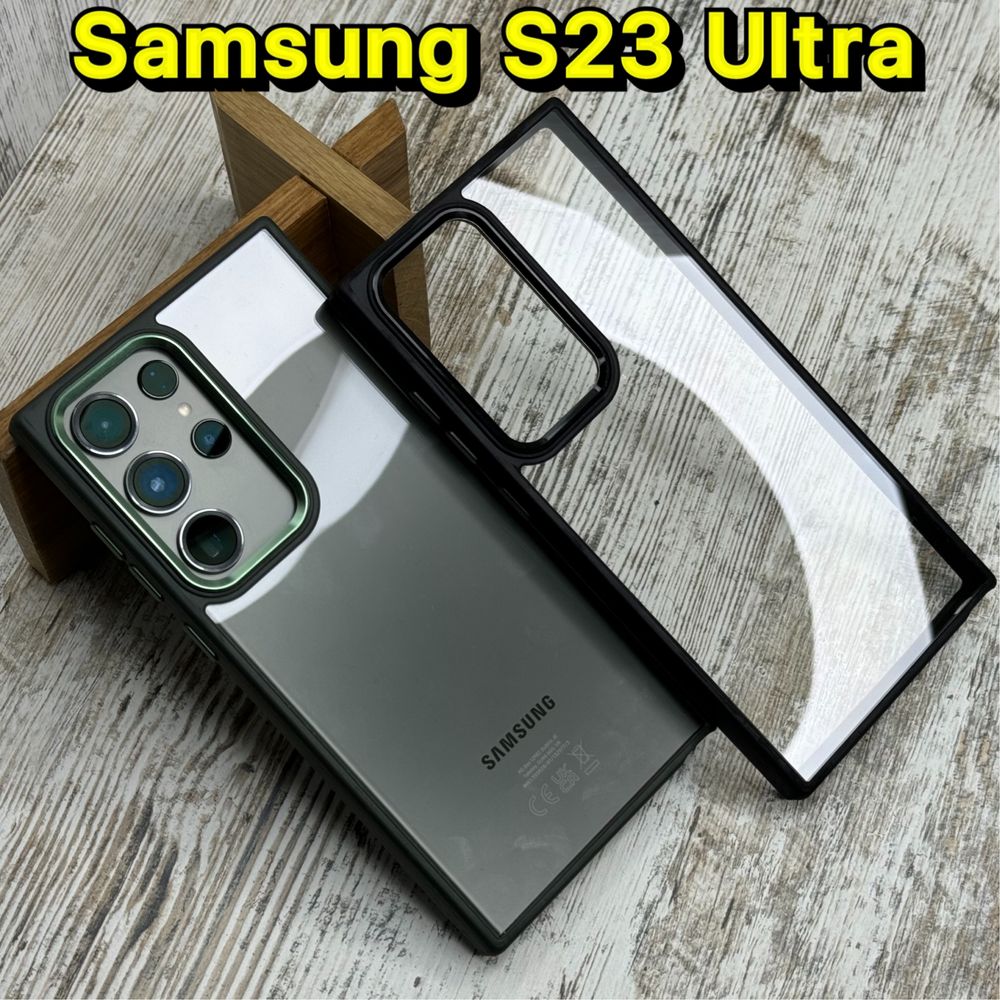 Чехол Clear Metal на Samsung S23 Ultra/ S22 Ultra/ Samsung S21 Ultra