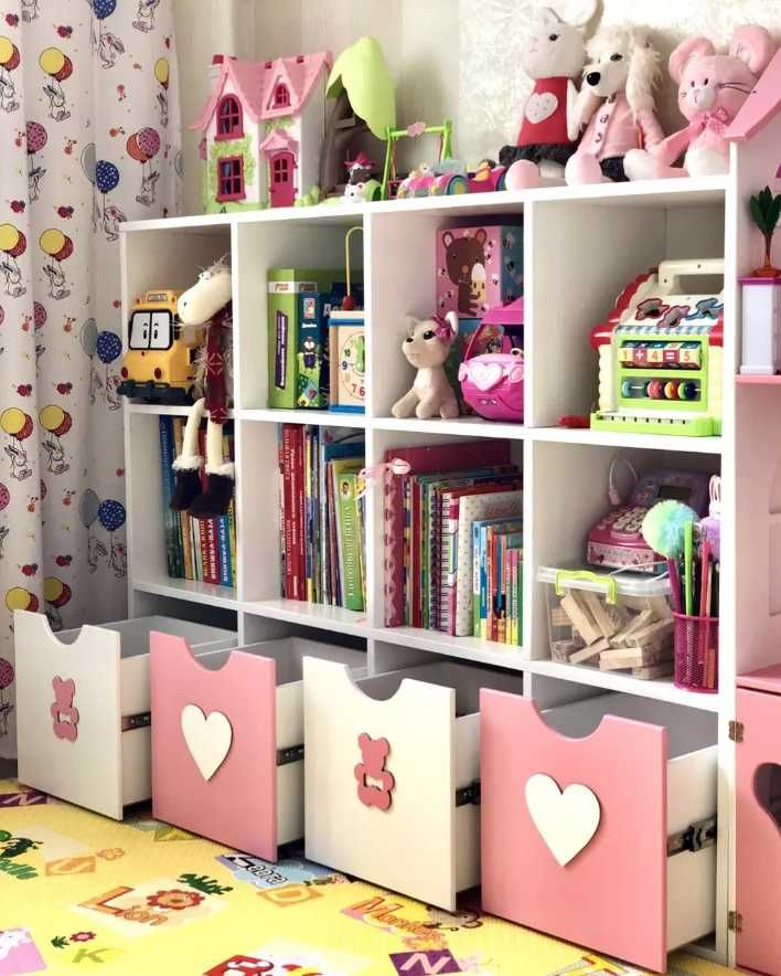Дитячий стелаж для іграшок та книг, на 12 клітинок, в дитячу кімнату