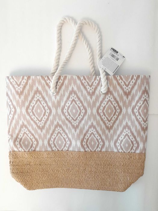 Nowa torba plażowa z nadrukiem_na ramię ( romby)