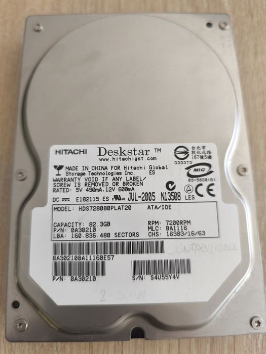Disco IDE 80Gb 3.5"