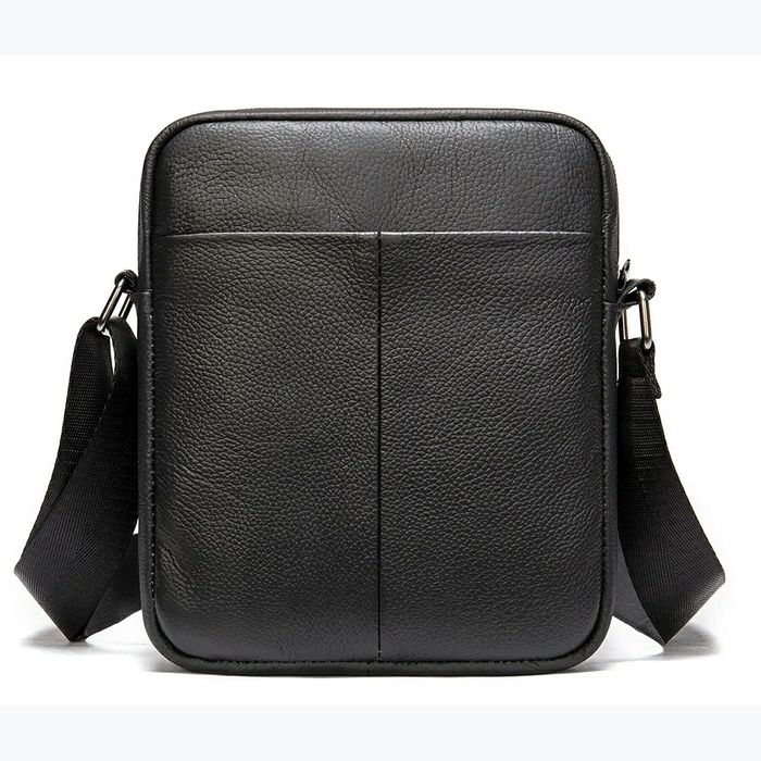 Мужская сумка кожаная барсетка черная