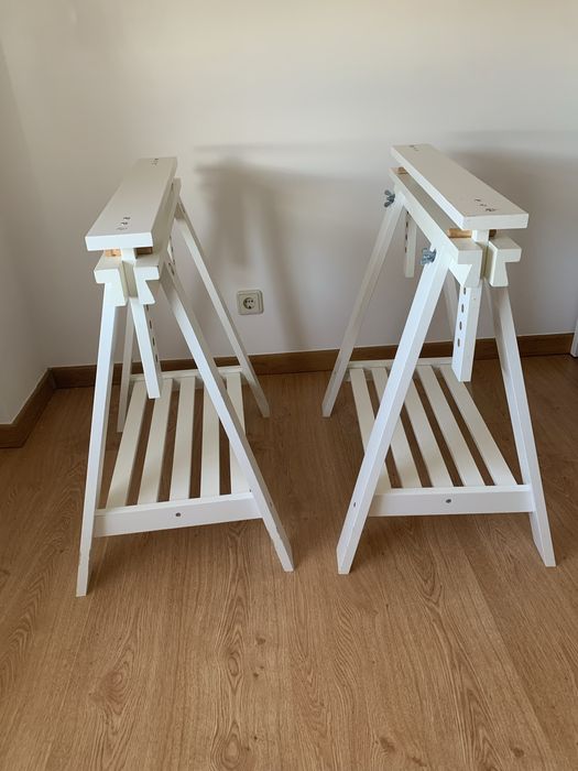 Par de cavaletes brancos ikea