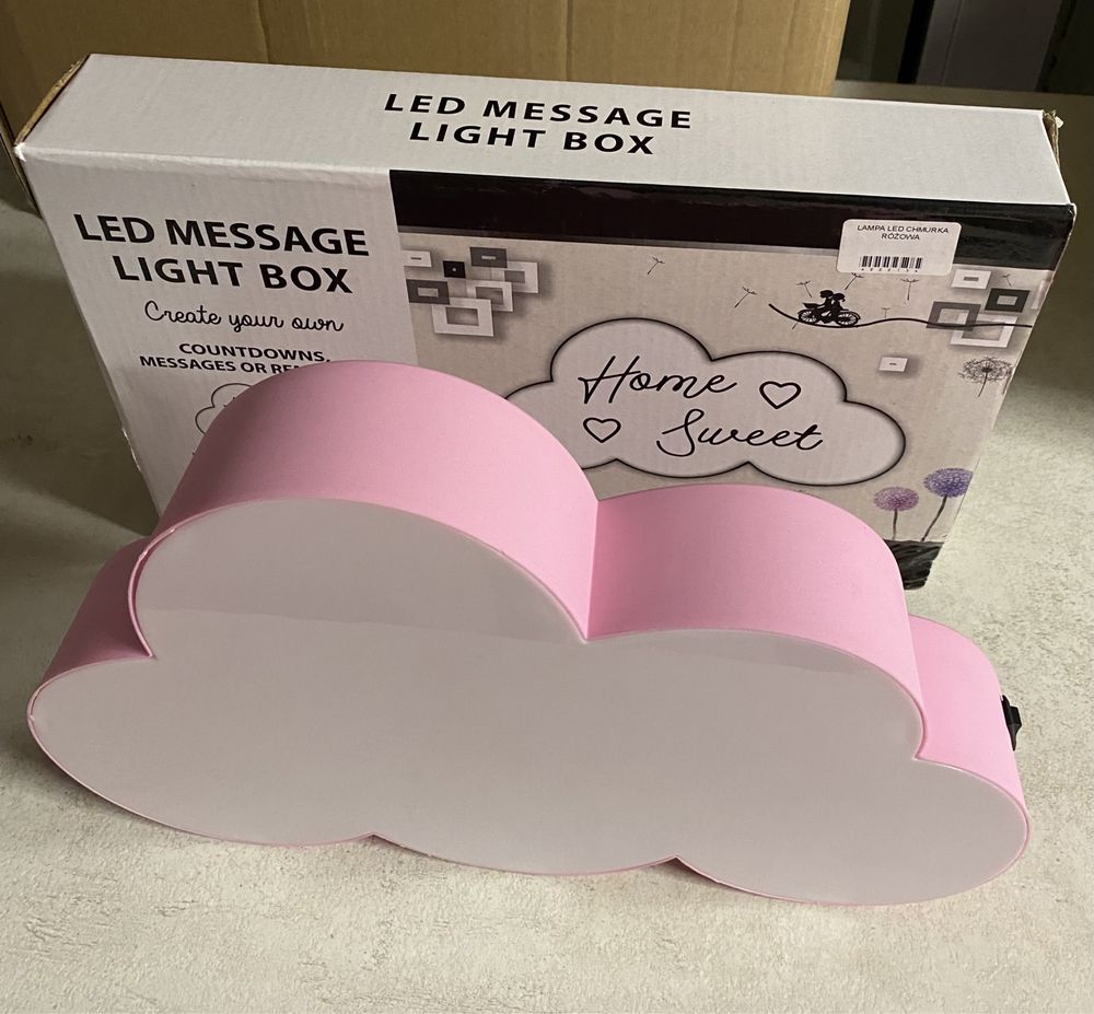 Lampka chmurka różowa na baterie