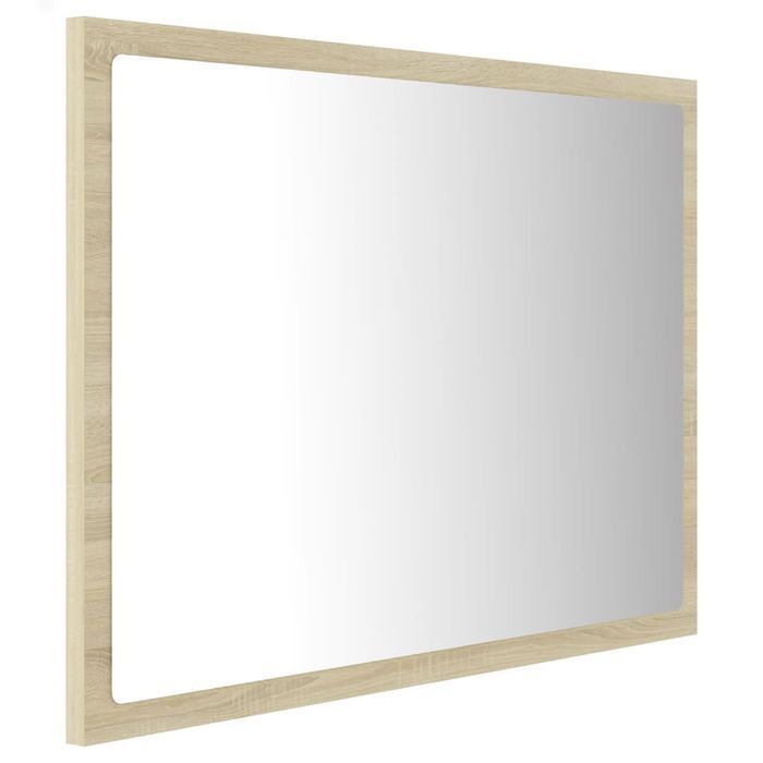Vidaxl Lustro Łazienkowe Z Led, Kolor Dąb Sonoma, 60X8,5X37 Cm, Płyta