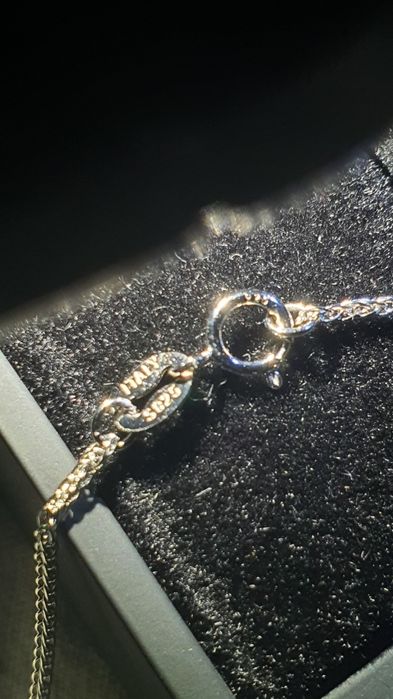 Łańcuszek chopin wisiorek zawieszka moissanit diament sterling GWARANC