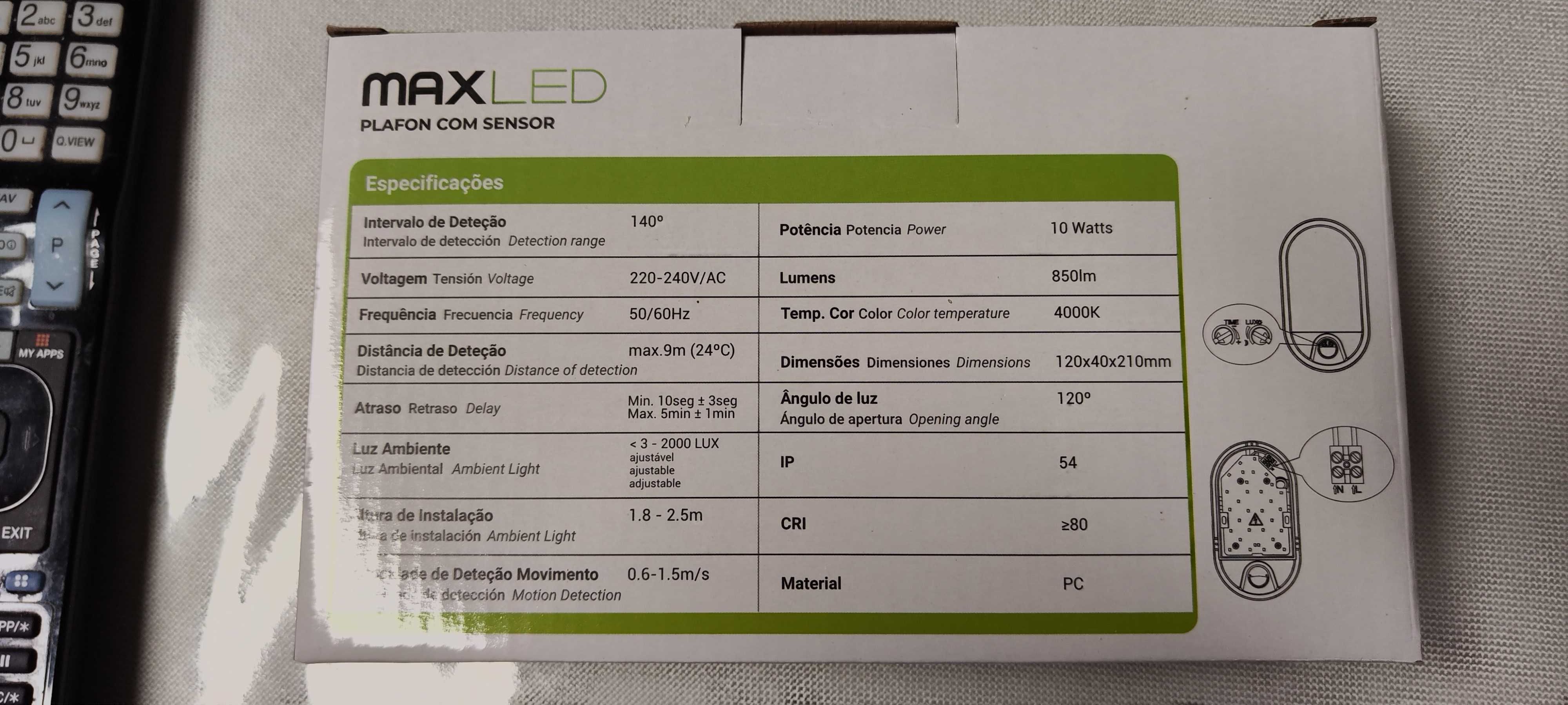 Plafond LED com Sensor NOVO