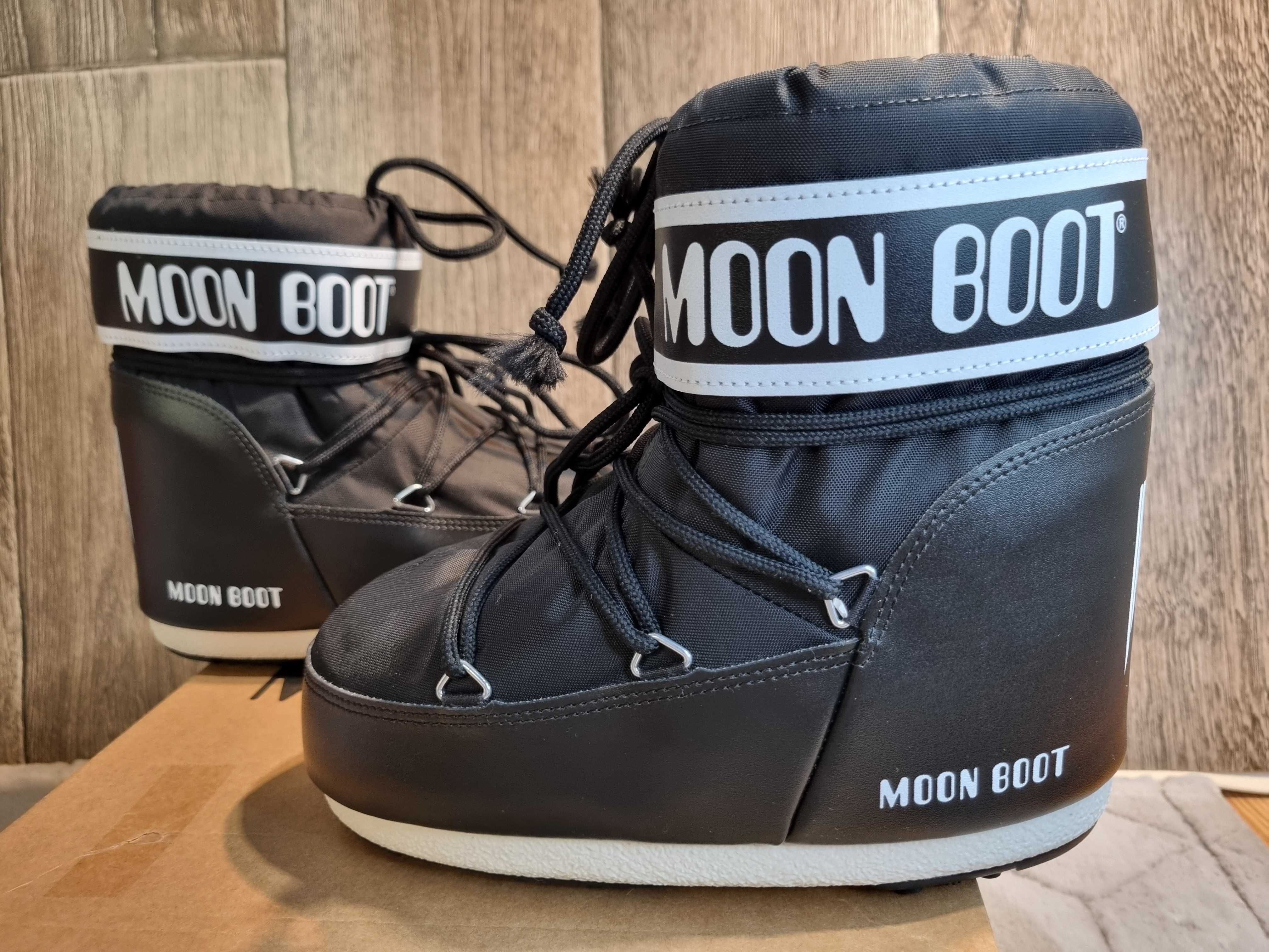 Czarne botki, śniegowce Moon Boot Icon Low Nylon 36-38