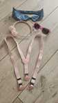 Szelki h&m serduszka pink retro style opaska jeans okulary vintage
