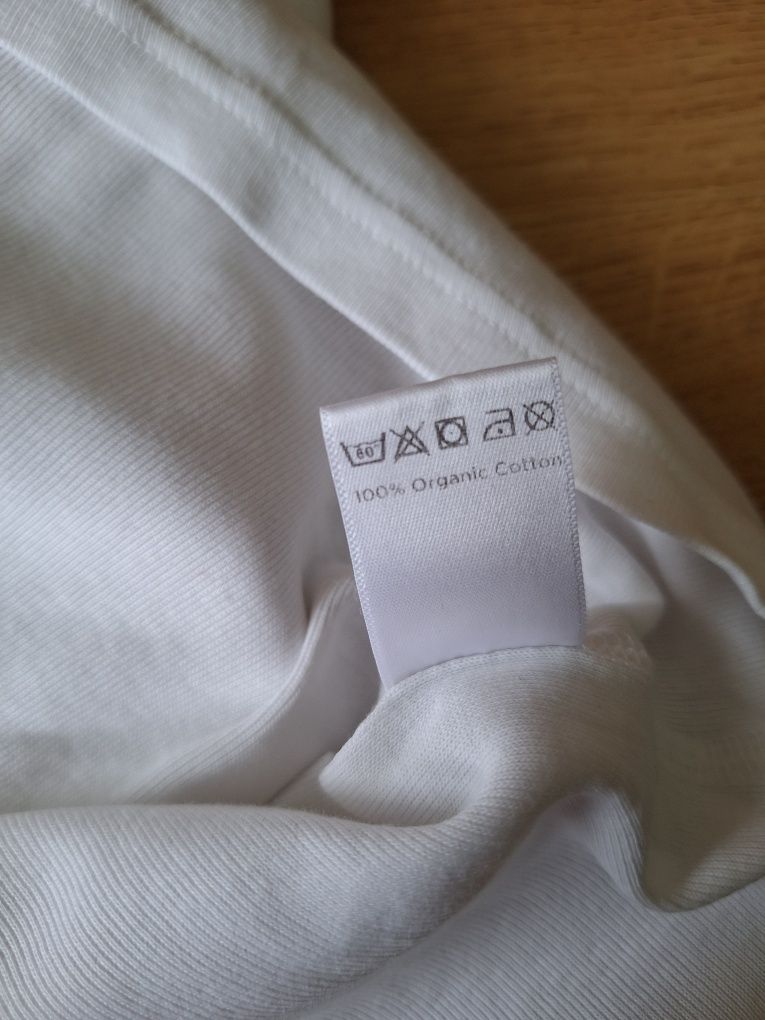 Białą koszulka męska r. L 100% bawełna organiczna