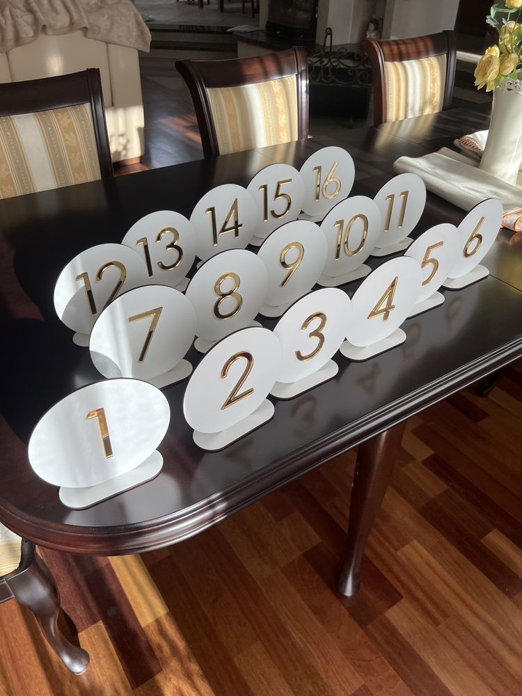 Numerki na stół numery na stoły ślub wesele
