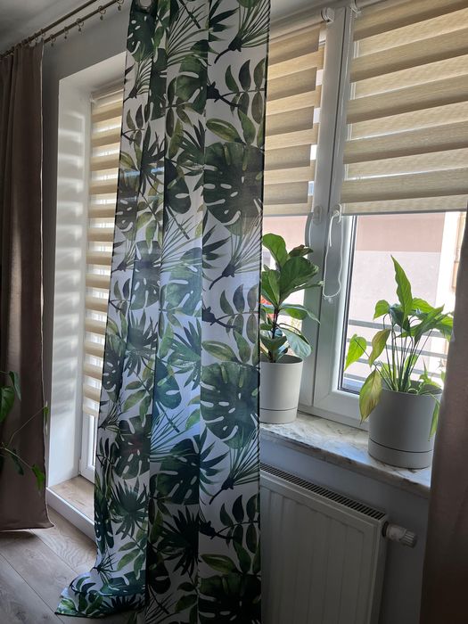 Zasłony zielone liście Monstera LEROY MERLIN