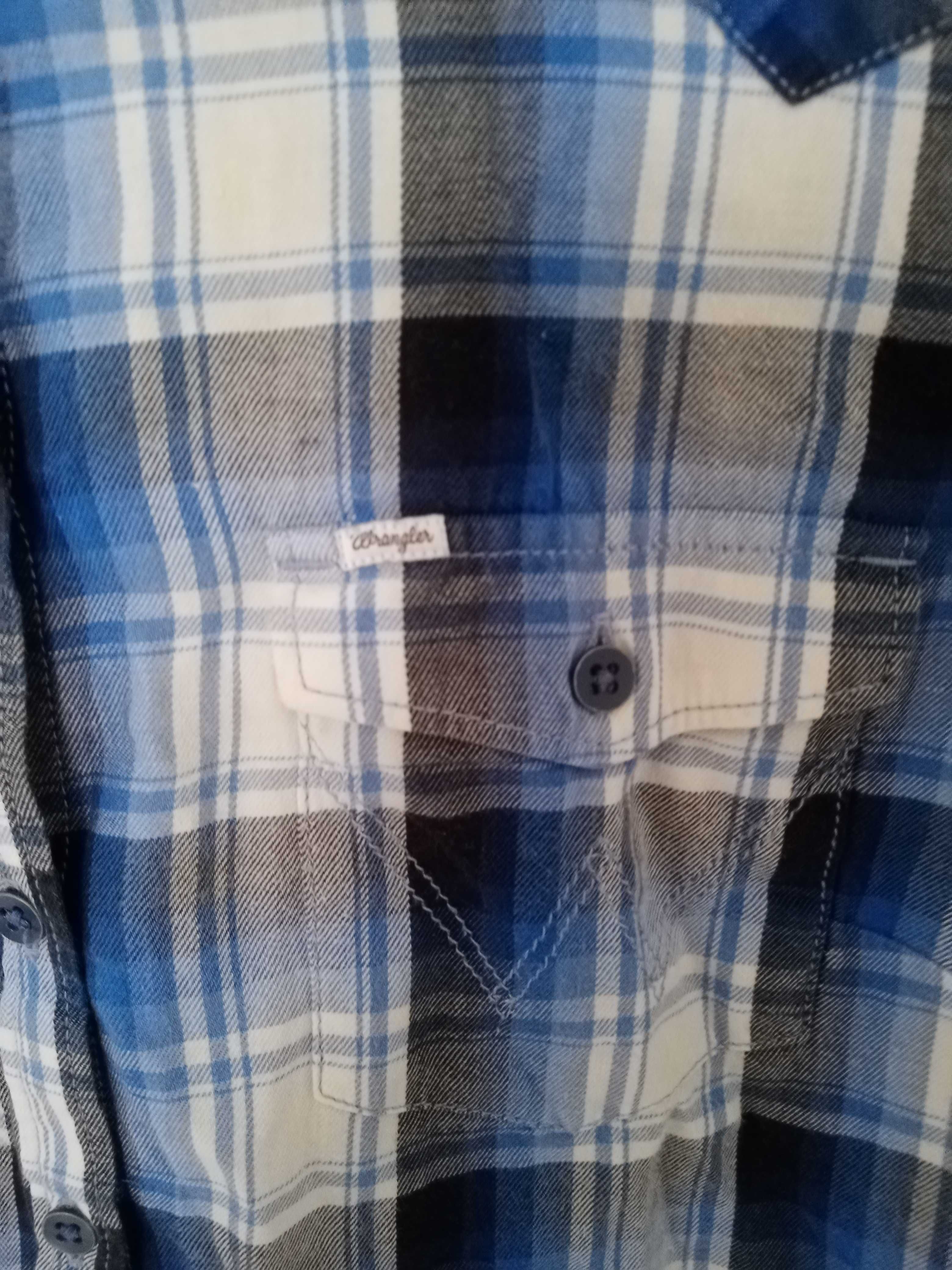 Koszula krata niebieski Wrangler Regular fit S