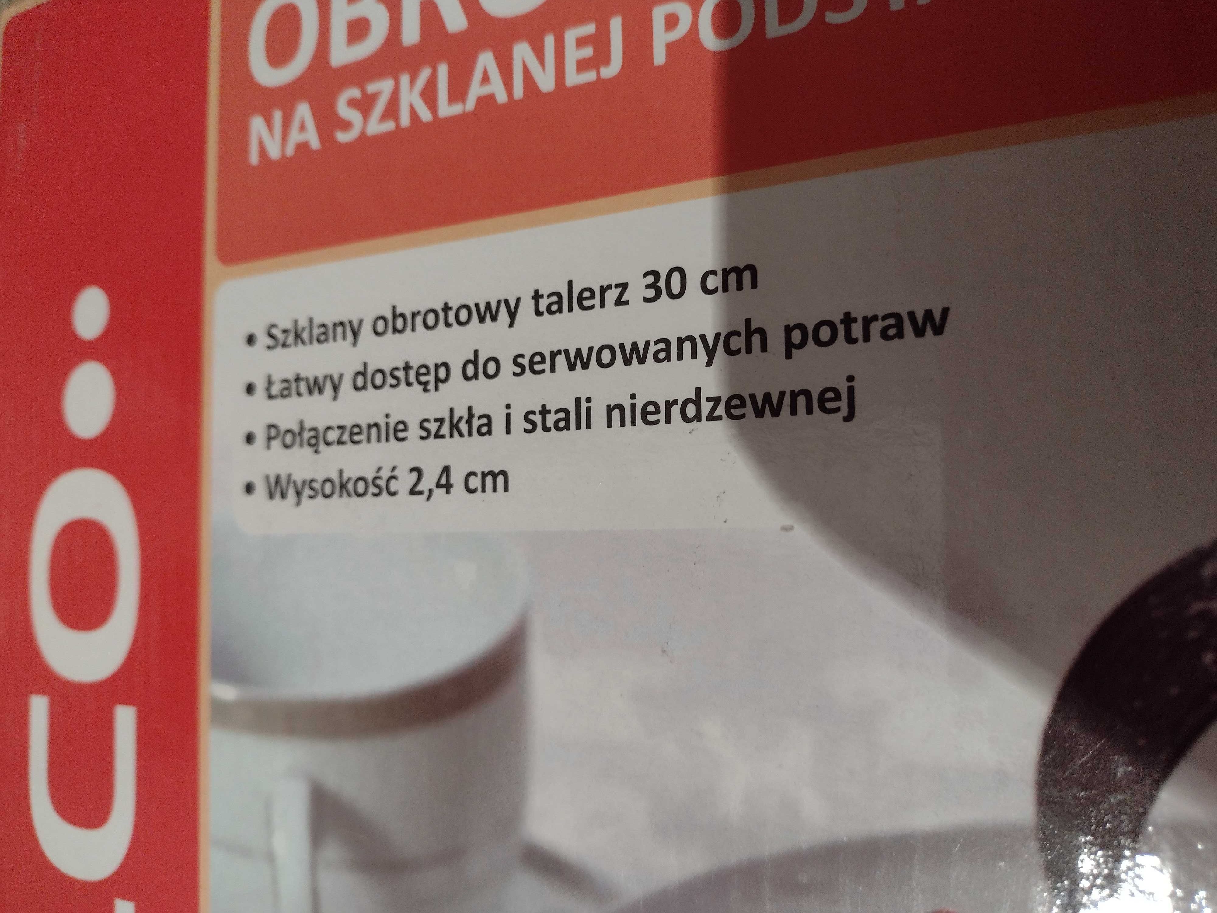 Patera obrotowa szklana