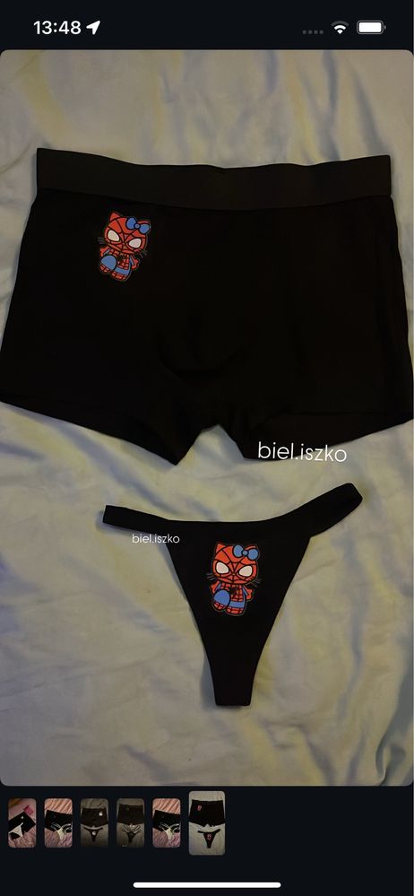 bielizna dla par hello kitty spiderman