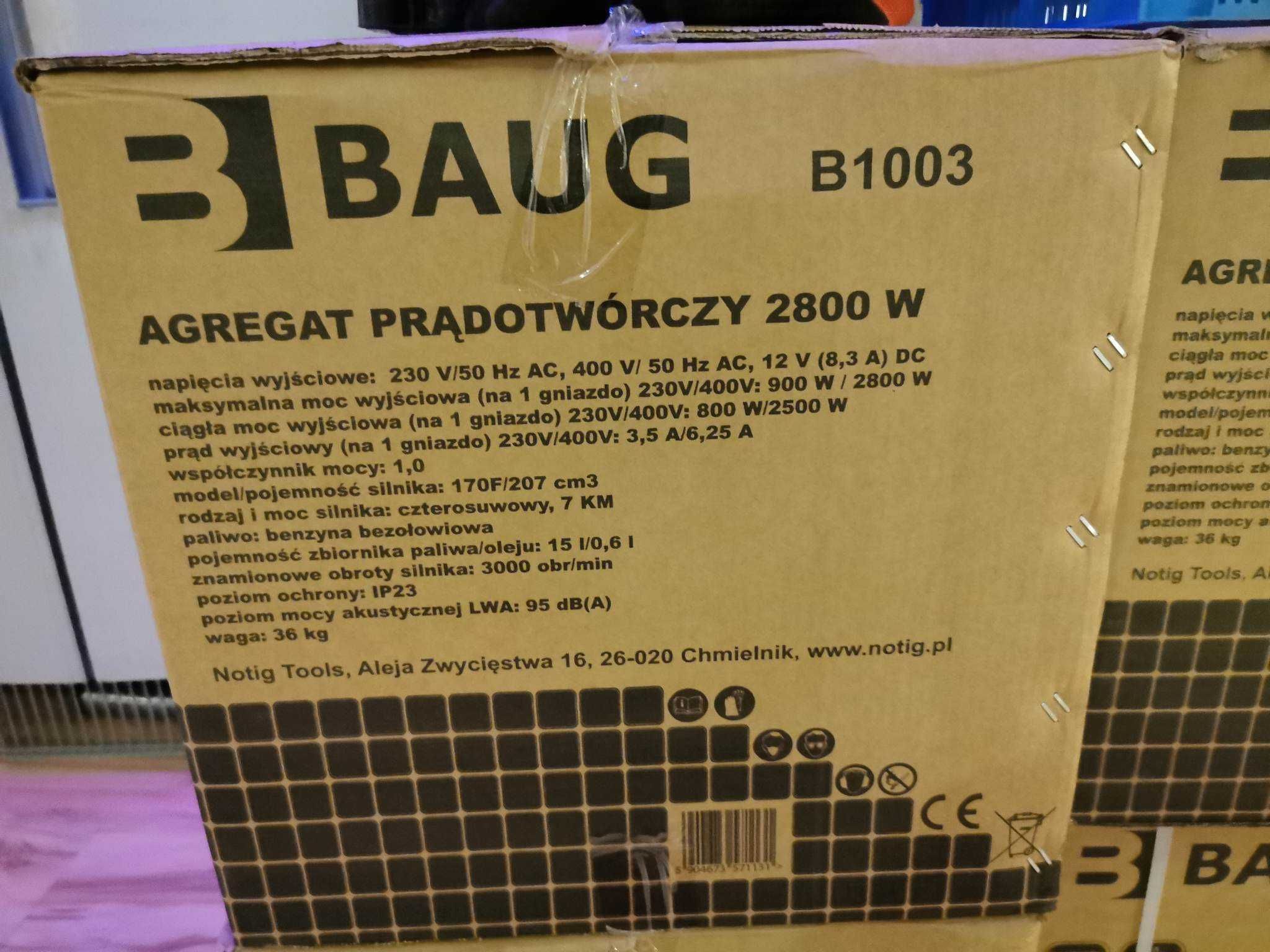 Agregat prądotwórczy 2800W BAUG B1003