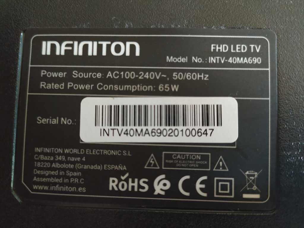 TV LCD INFINITON INTV-40M690 ZN-40C10B H6Z400E Kit led bar