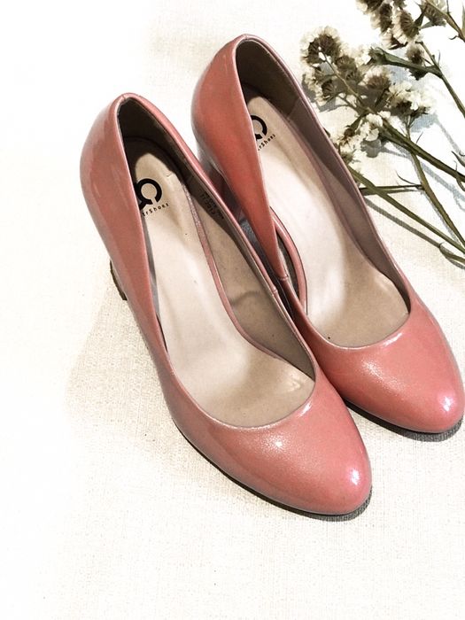 Туфли розовые лаковые перламутровые