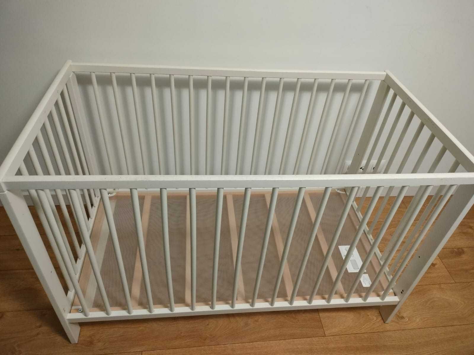 Łóżeczko Ikea białe - używane + materac