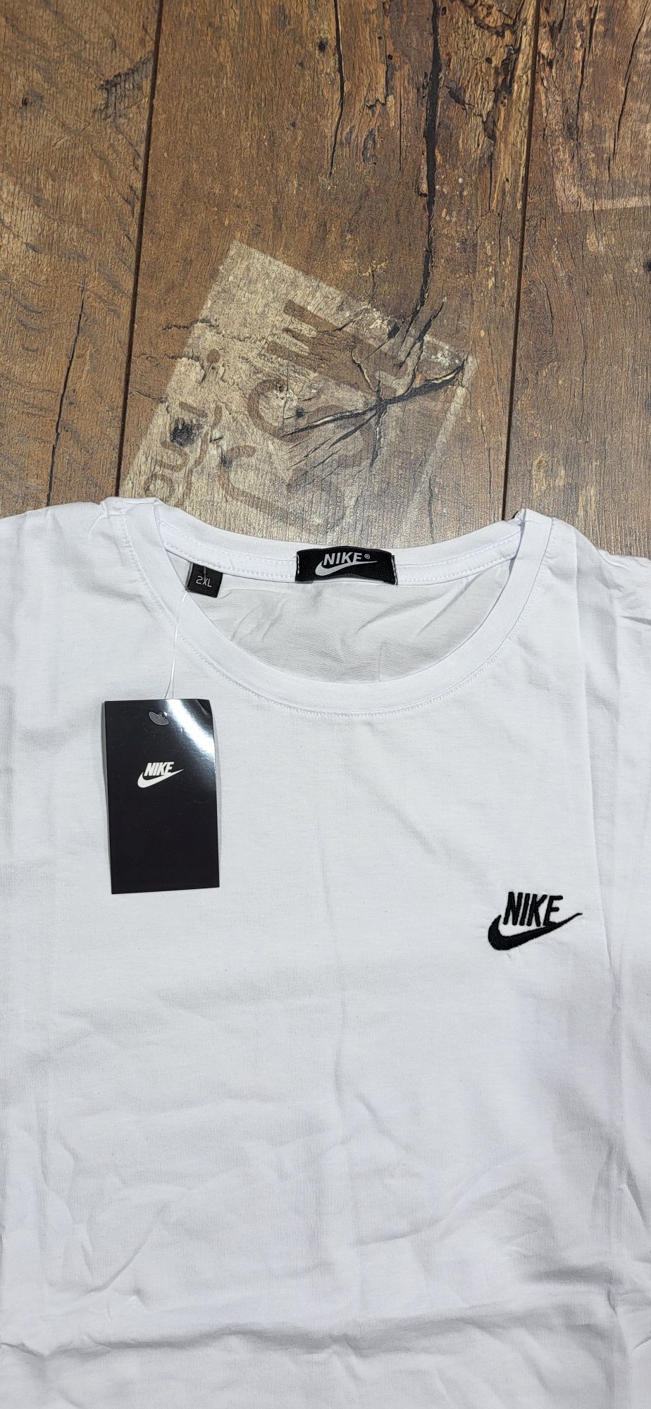 Biała koszulka męska t-shirt bawełna premium łyżwa nike logo XXL