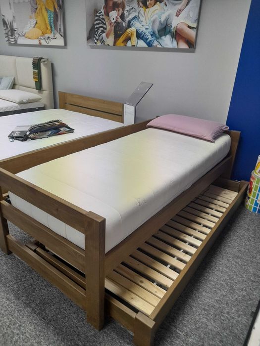 Łóżko pojedyńcze, drewniane bukowe LK134 dla materaca 90x200